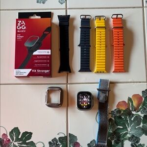 Apple Ultra 2 Smartwatch Case and Band Set - Black, Yellow, Orange